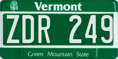 VT license plate ZDR249