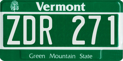 VT license plate ZDR271