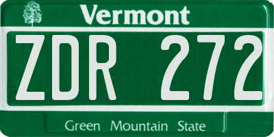 VT license plate ZDR272