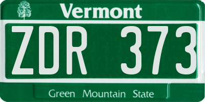 VT license plate ZDR373
