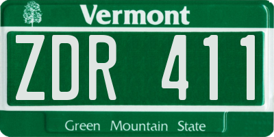 VT license plate ZDR411