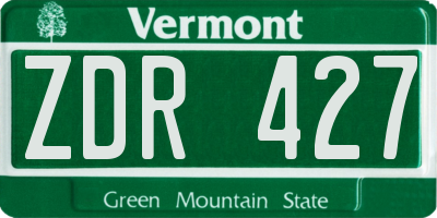 VT license plate ZDR427