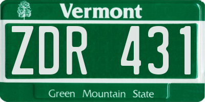 VT license plate ZDR431