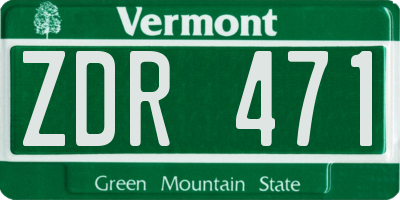 VT license plate ZDR471
