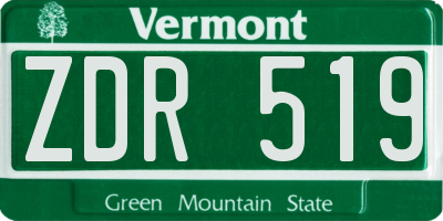VT license plate ZDR519