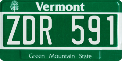 VT license plate ZDR591