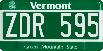 VT license plate ZDR595