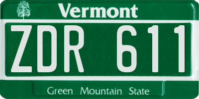 VT license plate ZDR611