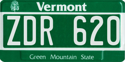 VT license plate ZDR620