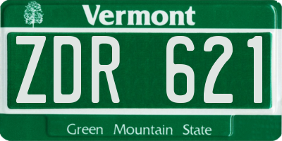 VT license plate ZDR621