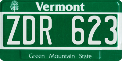 VT license plate ZDR623