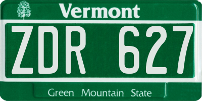 VT license plate ZDR627
