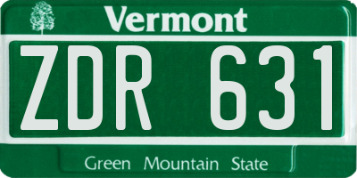 VT license plate ZDR631
