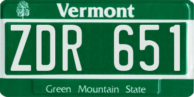 VT license plate ZDR651