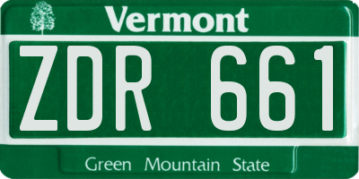 VT license plate ZDR661
