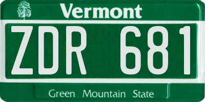 VT license plate ZDR681