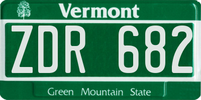 VT license plate ZDR682