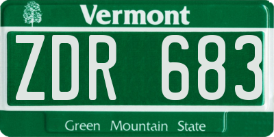 VT license plate ZDR683