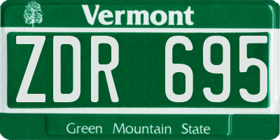VT license plate ZDR695