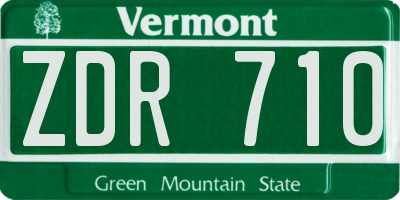 VT license plate ZDR710