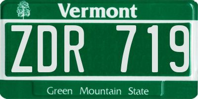 VT license plate ZDR719