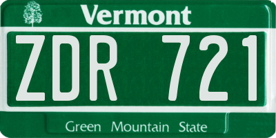 VT license plate ZDR721