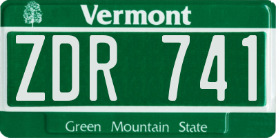 VT license plate ZDR741