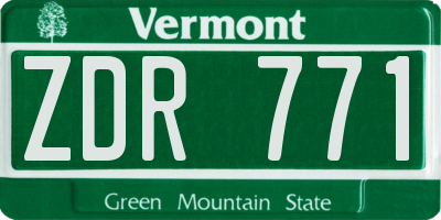 VT license plate ZDR771