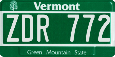VT license plate ZDR772