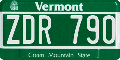 VT license plate ZDR790