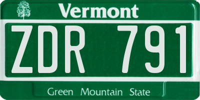 VT license plate ZDR791