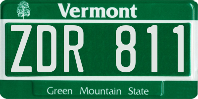 VT license plate ZDR811