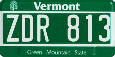VT license plate ZDR813
