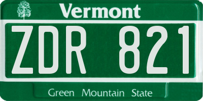 VT license plate ZDR821