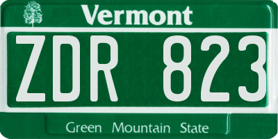 VT license plate ZDR823