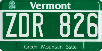 VT license plate ZDR826