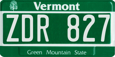 VT license plate ZDR827