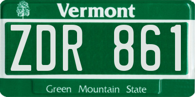 VT license plate ZDR861