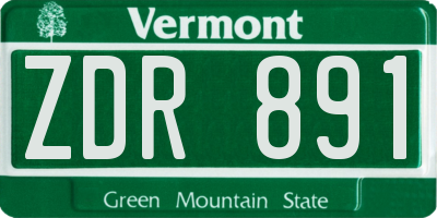 VT license plate ZDR891