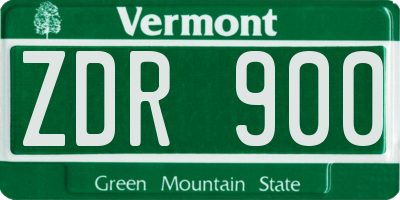 VT license plate ZDR900
