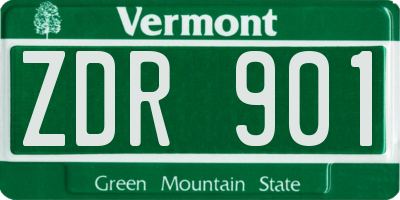 VT license plate ZDR901