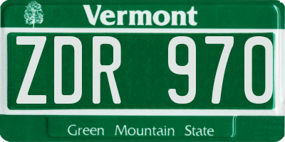 VT license plate ZDR970