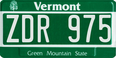 VT license plate ZDR975