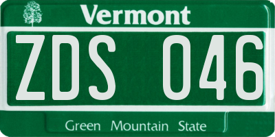 VT license plate ZDS046