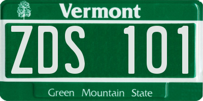VT license plate ZDS101