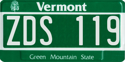 VT license plate ZDS119