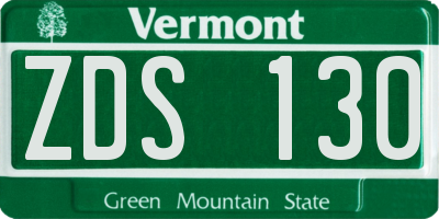 VT license plate ZDS130