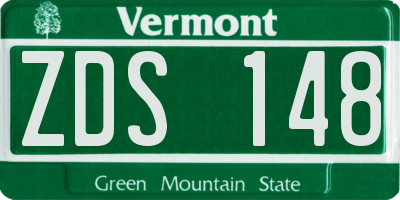 VT license plate ZDS148