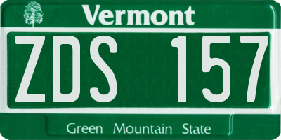 VT license plate ZDS157