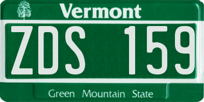 VT license plate ZDS159